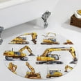 thumbnail image 4 of Excavator Construction Vehicle Truck Round Small Area Rug, Print Non Slip Washable Floor Mat, Soft Throw Rug for Living Room, Powder Room Entryway, Bathroom, Bedside, 4 of 7