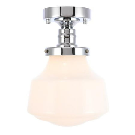 

Lyle 1 light Chrome and frosted white glass Flush mount