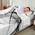 thumbnail image 4 of Manfei Abstract Artwork Bed Sheets, Gradient Fuul Size Sheets, Gray, Gray Reversible 4-Piece1 Flat Sheet + 1 Fitted Sheet + 2 Pillowcases, 4 of 6
