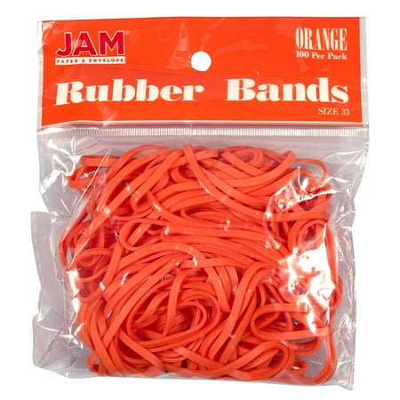 UPC: 0707152624770 | JAM Paper & Envelope Rubber Bands  Size 33  Orange Rubber bands  100/Pack