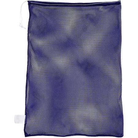 Champion Sports Mesh Sports Equipment Bag- Purple 24 x 36 - Multipurpose Nylon Drawstring Bag with Lock and ID Tag for Balls Swimming Gear Laundry Toys - Breathable Stuff Sack