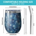thumbnail image 5 of 12oz Stemless Wine Tumblers Blue Christmas Snowflake Pattern Vacuum Insulated Stainless Steel Travel Tumbler Cups Mug with Lid and Straw for Champaign,Cocktail,Beer with Cleaning Brush, 5 of 5