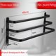 thumbnail image 5 of Soporte para barra de toalla de baño, toallero de tres capas de aluminio negro, colgador de toallero montado en la pared con ganchos, estante de baño y ducha, 5 of 5