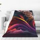 thumbnail image 1 of Fotbe Colorful Abstract Wave Motion Manta de Franela Acolchonada con Estampado, Súper Suave y Esponjosa, Extra Grande para Sofá, Cama, Uso Todo el Año-80"x60", 1 of 7