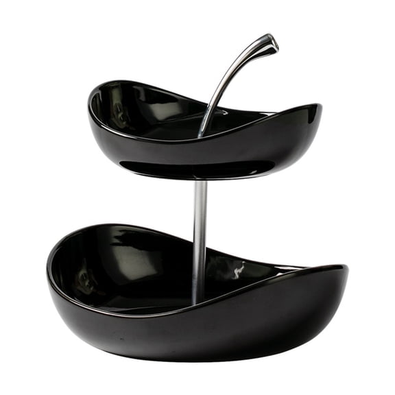 Cherry Design Double-Layer Fruit Tray  Large Decorative Serving Bowl for Fresh/Dried Fruits, Snacks, Candy