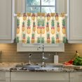 thumbnail image 2 of Yayeee Kitchen Curtains Tier Pair Light Filtering 27"x36" Rod Pocket Short Cafe Window Panel, Sunshine Pineapples, 2 of 7