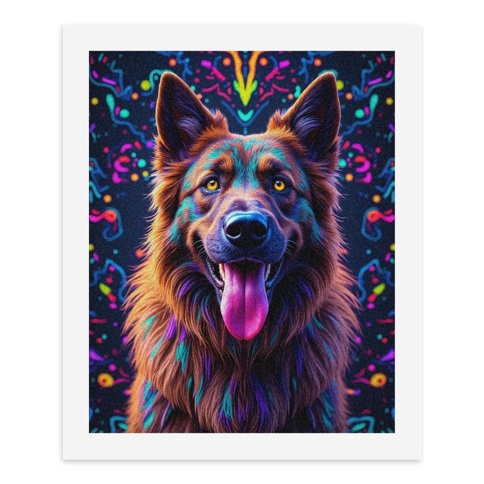 Paint By Numbers Kit for Adults Beginner - Colorful Canine Vibrant Art DIY Canvas Painting Kits for Adults, Frameless Paint By Number for Adults for Home Wall Decor 16x20 Inch