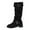 Black, variant on Suede Buckle Knee High Women's Mid-Calf Boots - Comfortable Casual Dress Winter Footwear for Everyday Wear
