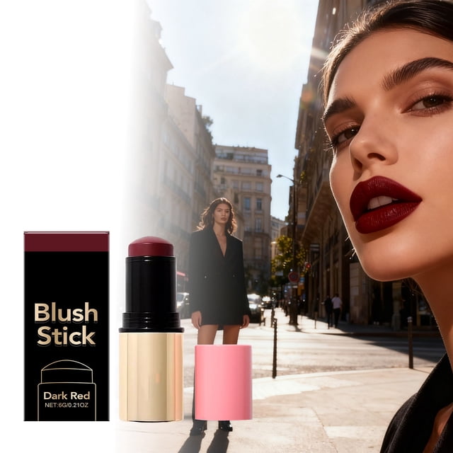 EGNMCR Moisturizing Powder Blusher Stick Series Multi-color Options Daily Commuting And Winter Makeup Color Display Powder Blusher a blusher
