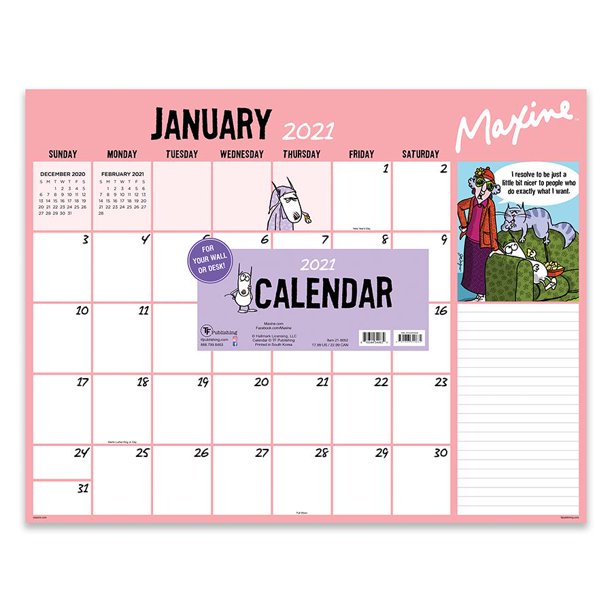 2021 Maxine Humor 17"x22" Desk Pad Monthly Blotter Calendar - Walmart
