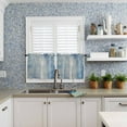 thumbnail image 6 of Christmas Blue Kitchen Curtains and Valances Set, Rod Pocket Curtains Tier Farmhouse Window Curtains 24 Inch Length, Winter Ombre Snowflake Vintage 3 Piece Kitchen Curtains Set, 6 of 6