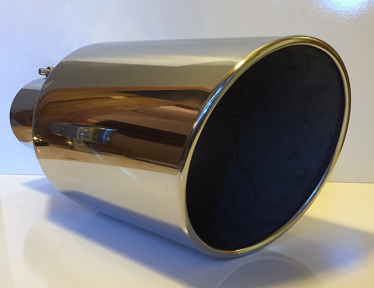 LCGP 3" Inlet 5" Outlet 12" Long Black Stainless Steel Bolt-On Diesel Exhaust Tip – Powder-Coated Finish - View #5