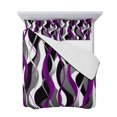 thumbnail image 7 of Quilts King Size Bedding Set, Modern Geometric Lightweight Quilted Comforter, Abstract Minimalist Lines Purple Black Soft Reversible Bedspread Coverlet with Pillow Covers for All Season, 96" x 106", 7 of 7