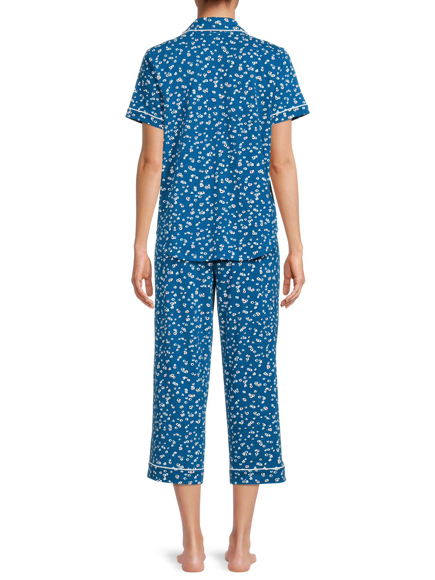 Secret Treasures Women's Plus Traditional Short Sleeve Notch Collar Pajamas Set