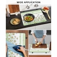 thumbnail image 5 of Large Induction Cooktop Protector Mat Spring Daisy Stove Top Covers for Electric Stove, Watercolor Flowers Floral Green Stripes Decorative Stove Burner Cover Mats, Glass Top Stove Cover, 5 of 7