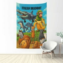 Italian Brainrot Tapestry Wall Hanging Home Decoration Wall Blanket Dormitory Living Room Bedroom Backdrop Poster( 60x40inch)