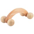 thumbnail image 1 of Rodillo de masaje para el cuerpo, cuello, manos y músculos de madera para aliviar el estrés, color beige, longitud de 16 cm, 1 of 3