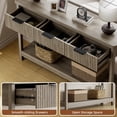 thumbnail image 5 of Laintene Fluted Console Table with 3 Drawers, 51" Narrow Entryway Table, Console Table Sofa Table with Storage Open Shelf, Modern Display Shelf for Hallway Living Room, Gray Oak, 5 of 9