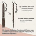 thumbnail image 2 of Extensión de cola de caballo larga trenzada negra de 80 cm con lazo para el cabello, cola de caballo recta envolvente, extensión de cabello, 2 of 5