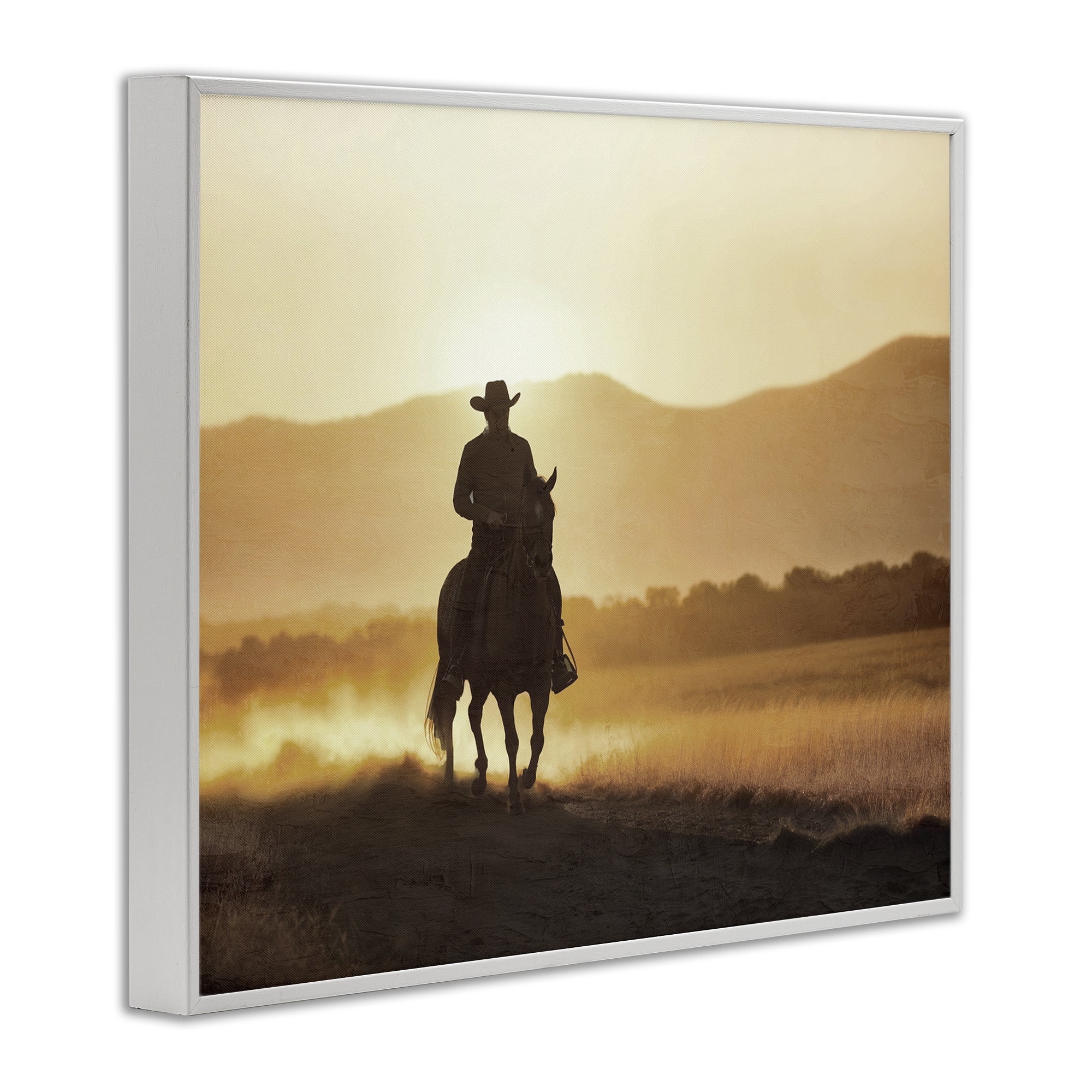 Stupell Industries Cowboy's Ride Home White Framed Giclee Art, design by Kim Allen