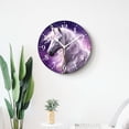 thumbnail image 4 of 12 Inch Wall Clock Battery Operated Silent Clock Decorative for Office, Kitchen, Outdoor, Living Room，aBeautiful White Unicorn and Snowflakes Beautiful, 4 of 4