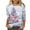 Pink, variant on Lolmot Plus Size Tops for Women Christmas Snowman Snowflake Santa Print Blouse Round Neck 3/4 Sleeve Fashion Fall Tops