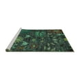 thumbnail image 2 of Ahgly Company Machine Washable Indoor Rectangle Abstract Turquoise Blue Modern Area Rugs, 2' x 4', 2 of 4