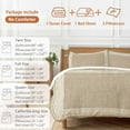 thumbnail image 6 of Light Brown Abstract Art Duvet Cover Set Queen Size, Vintage Linen Greek Key Geometric 4 Piece Soft Microfiber Bedding Set with 1 Duvet Cover, 1 Flat Sheet, 2 Pillowcases, 6 of 9