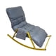 thumbnail image 4 of Mecedora con respaldo tapizado, silla planeadora para Patio, balcón, interior Estante gris y dorado, 4 of 10