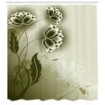 thumbnail image 3 of Ambesonne Abstract Shower Curtain, Grey Flowers Ivy Leaf, 69"Wx84"L, Olive Green Dark Green, 3 of 3