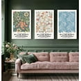 thumbnail image 2 of Blue Matisse Wall Art Set of 3, Abstract Van Gogh Starry Sky Canvas Paintings Prints, Vintage Art William Morris Plant Wall Decor for Room Decor Aesthetic, Living Room, Office 12x16 in Framed, 2 of 5