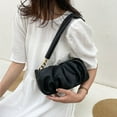 thumbnail image 5 of Soft folded cloud bag shoulder solid color chain bag clutch envelope bag women's messenger bag - black, 5 of 6