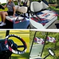 thumbnail image 7 of XYZCANDO Love to Golf 4pcs Golf Cart Seat Covers Golf Cart Steering Wheel Cover 2 Piece Golf Cart Flags Universal Golf Cart Seat Towel 14 Inch Steering Wheel Cover Double Sided Golf Flag White, 7 of 7