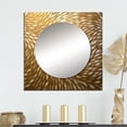 thumbnail image 1 of Designart "Fragile Contemporary Golden Wave Design" Abstract Shapes Yellow Large Square Mirror - Square Bedroom Mirror Printed Wall Decor - Transitional Square Printed Wall Mirror Art, 1 of 5