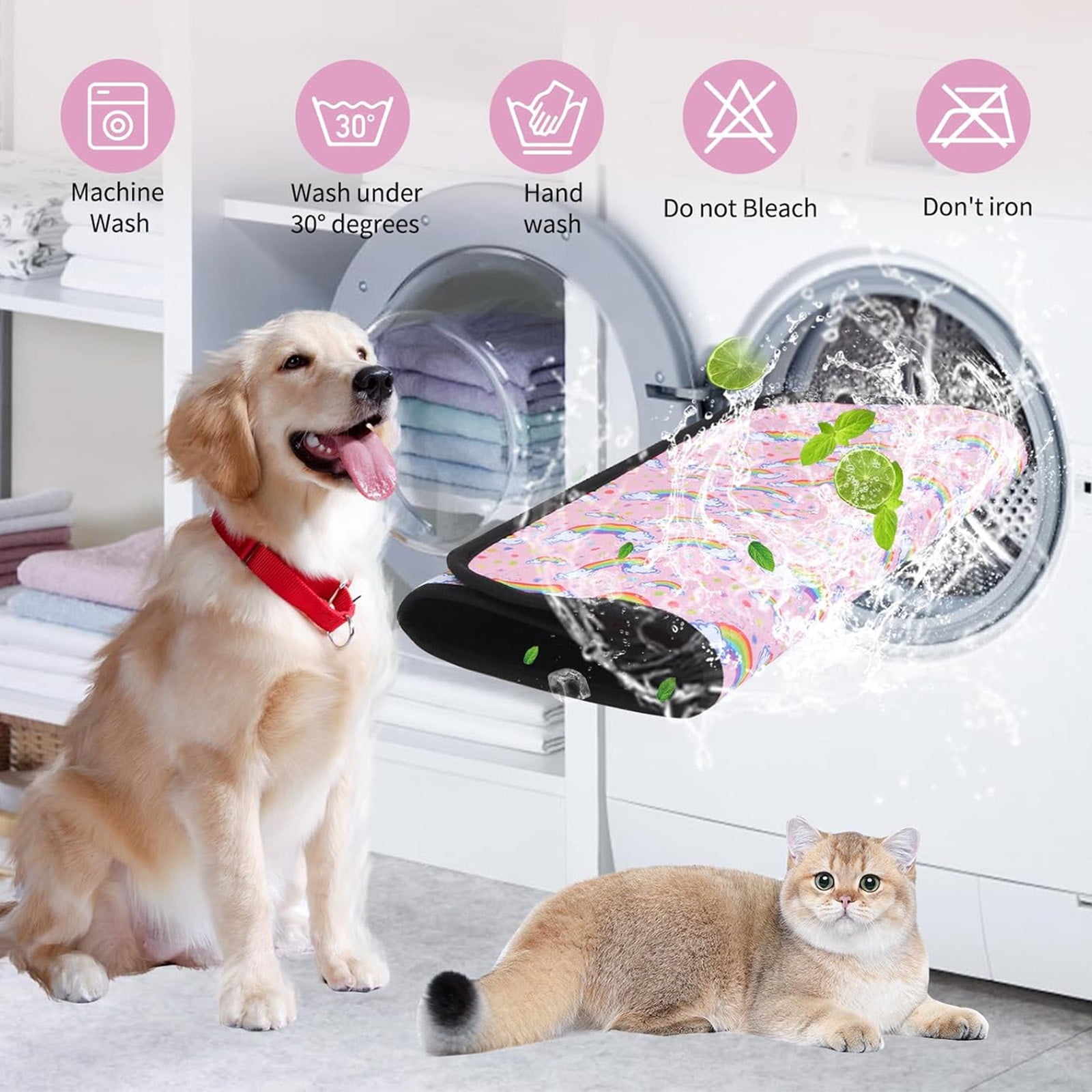 YUNAFFT Washable Dog Pee Pads - Reusable Pee Pads for Dogs Super Absorbent, Waterproof Puppy Pads Pet Training Mat for Whelping, Incontinence, Playpen, Crate, Dog Bed