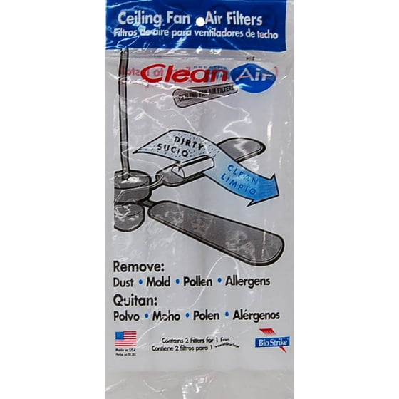 Biostrike Ceiling Fan Air Filters 2 Pack With Antibacterial Action