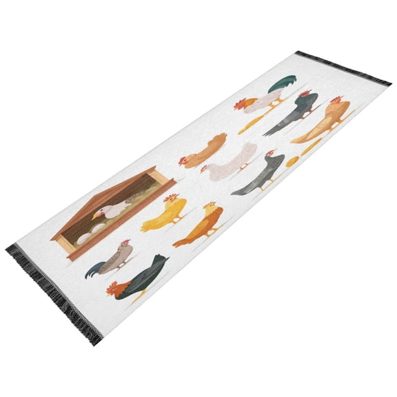 Vintage Modern Runner Rug,Non Slip Machine Washable 72"x23.5" Polyester Material Pet-Friendly Durable,Applicable to Entryway Rug Living Room Rug in The Chicken Coop