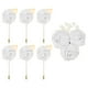 thumbnail image 1 of Uxcell 7 Pcs(6pcs Pins + 1 Brooch) Ramo de Rosa Blanco Brillante Boutonnieres Flores Botones para Ceremonia de Boda Aniversario Prom Fiesta Formal, 1 of 7