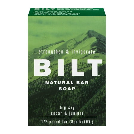 (3 pack) Bilt Strengthen & Invigorate Natural Bar Soap Big Sky Cedar & Juniper, 8.0