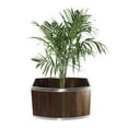 thumbnail image 4 of Leisure Season 9 x 16 Oval Wood Planter with Steel Trim in Dark Brown, 4 of 7