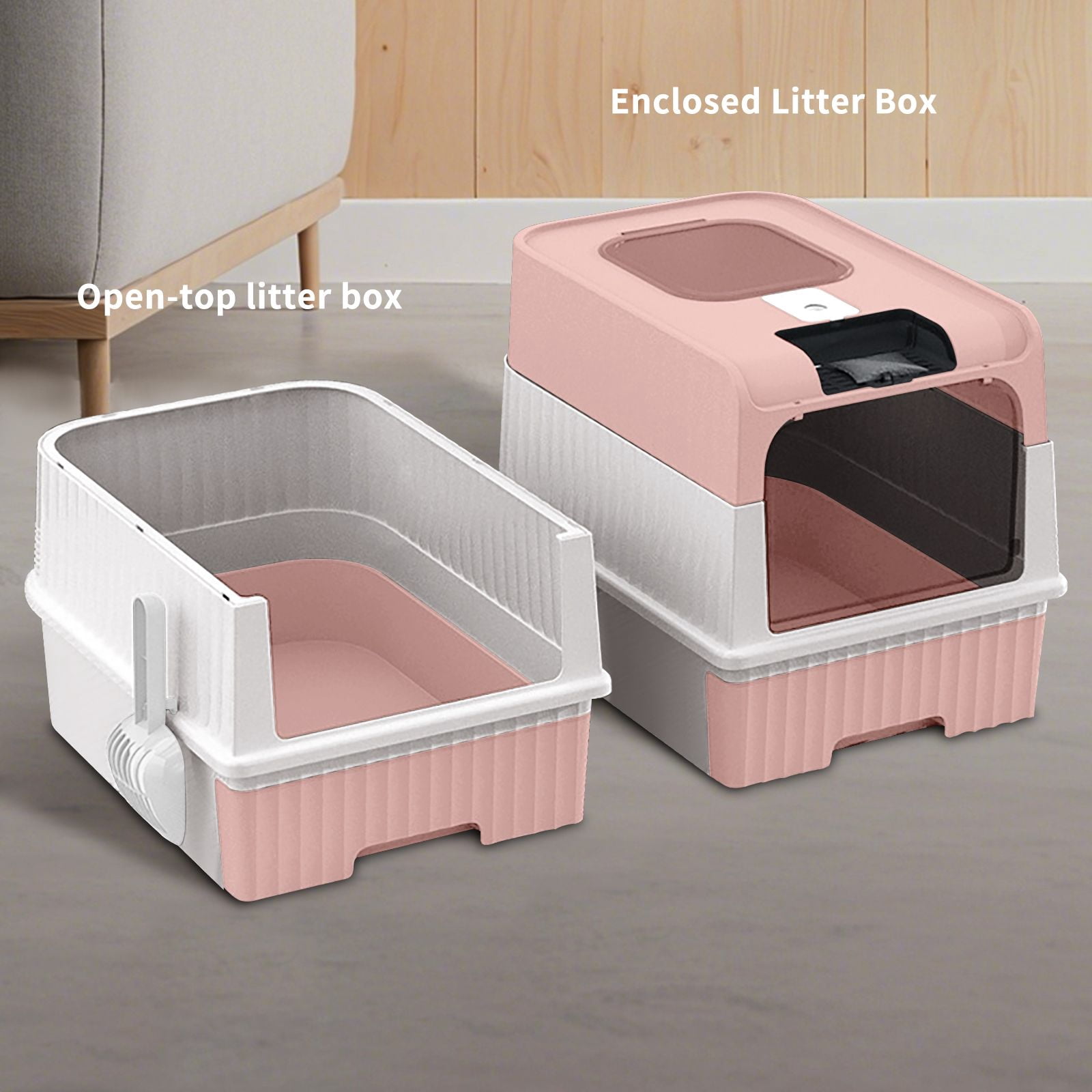Ultimate Enclosed Cat Litter Box with Easy Clean Drawer & Anti-Spill Design for Large Capacity