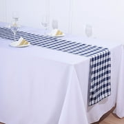 Efavormart 14 x 108 Buffalo Plaid Table Runner Gingham Polyester Checkered Table Runner for Dinner, Outdoor or Indoor Gatherings Table Home Decorations - Black / Red