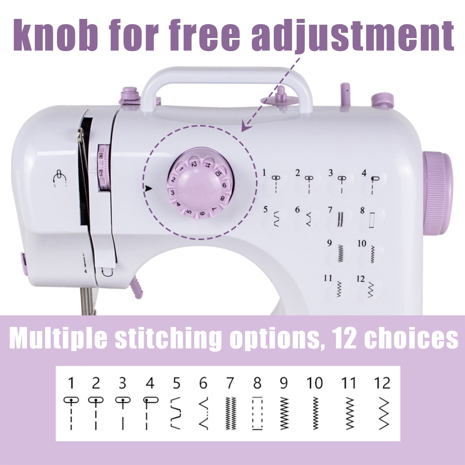 SINGOMON Sewing Machine, 67PCS Sewing Tool Set, Portable Sewings Machine Built-in12 Stitch Patterns, Dual-Speed Control, Home Multi-Function Handheld Mending Machine for Beginners