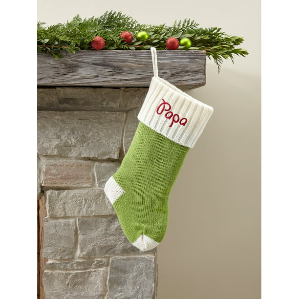Personalized Snowflake Knit Christmas Stocking, Available
