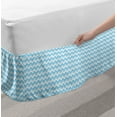 thumbnail image 2 of Chevron Bed Skirt, Zigzag Pattern Sea Aqua Colors Classic Antique Artwork Illustration, Elastic Bedskirt Dust Ruffle Wrap Around for Bedding Decor, 4 Sizes, Baby Blue Pale Blue, by Ambesonne, 2 of 2
