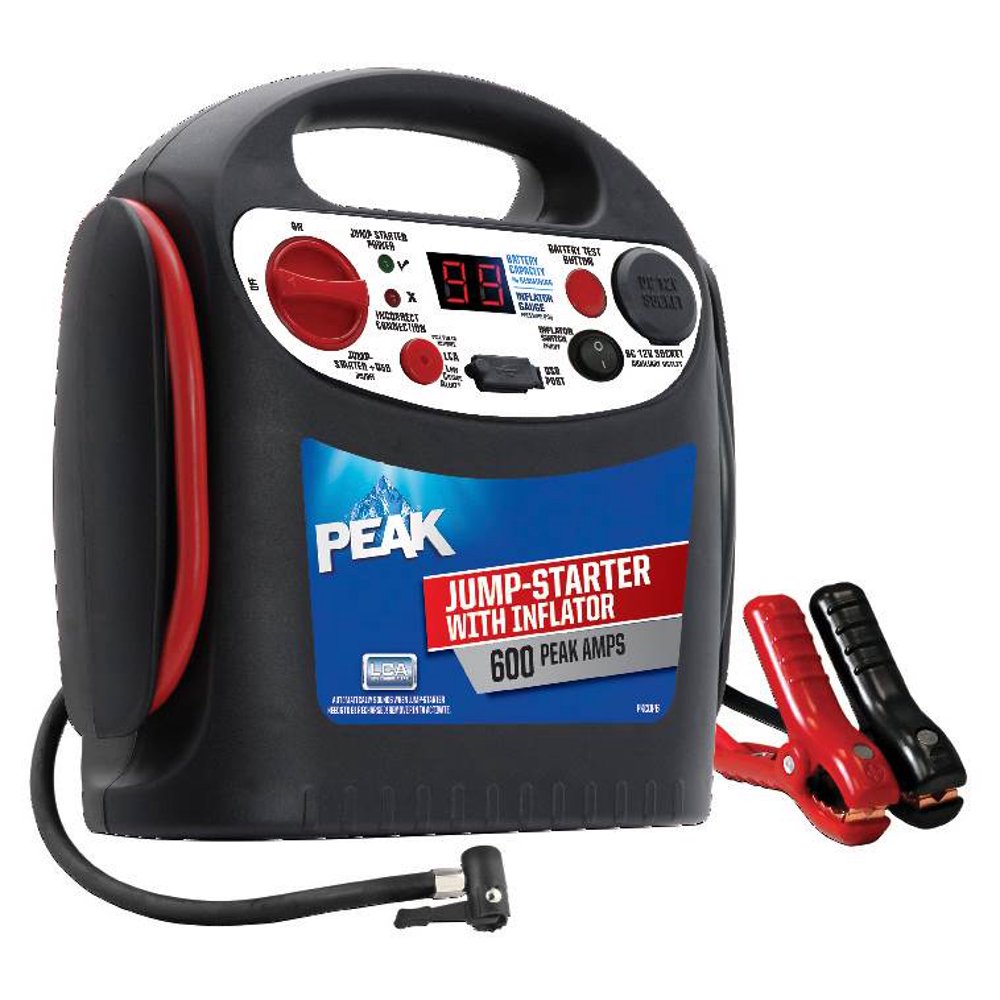 600 Peak Amp Jump Starter with Inflator