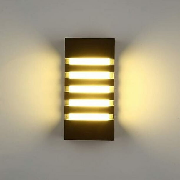Aplique de pared para exterior, 18 W, LED, moderno aplique de pared para interior, xuanguan, aplique de pared para patio, aluminio, 3000 K, para sala de estar, balcón, patio, escaleras