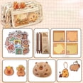 thumbnail image 4 of Estuche de Lápices de Peluche de Capibara Lindos - Bolsa de Amplia Apertura con 10 Calcomanías, 1 Pin, 1 Colgante, 1 Juguete de Peluche, 4 Bolígrafos de Capibara y 1 Bloc de Notas, 4 of 4