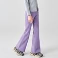 thumbnail image 6 of Ruyang Girl's Black Flare Jeans Button Front Elastic High Waist Flare Bell Bottom Pants Kids Split Stretchy Jeans Pants, 6 of 7