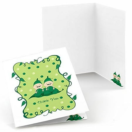 - Twins Two Peas in a Pod - Baby Shower or Birthday Party Thank You Cards (8 count)